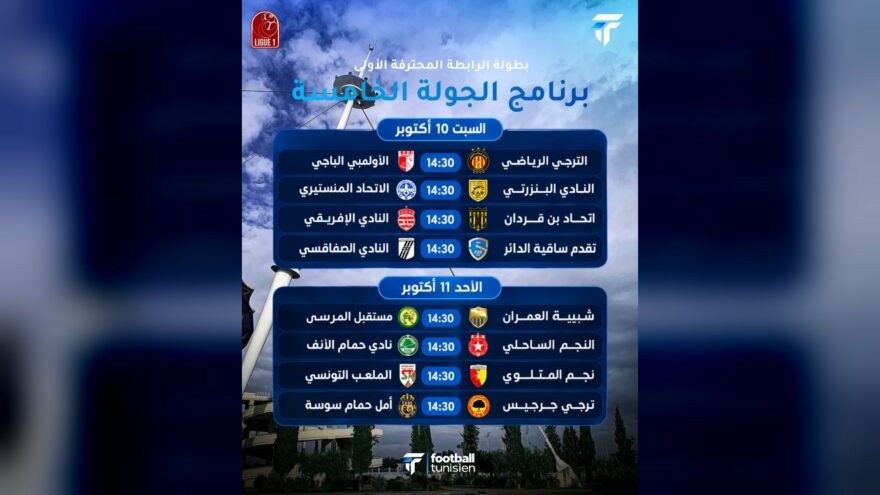 استئناف البطولة التونسية نهاية الأسبوع المقبل