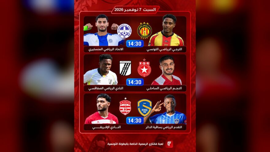 مواجهات الجولة السابعة في فانتازي البطولة التونسية